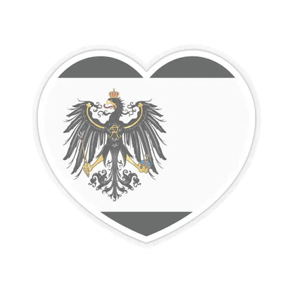 Heart Flag of Prussia 1892-1918 - STICKER Vinyl Kiss-Cut Decal 6 Inch Transparent - The Sticker Space