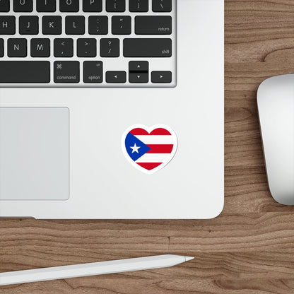 Heart Flag of Puerto Rico 1952-1995 - STICKER Vinyl Die-Cut Decal