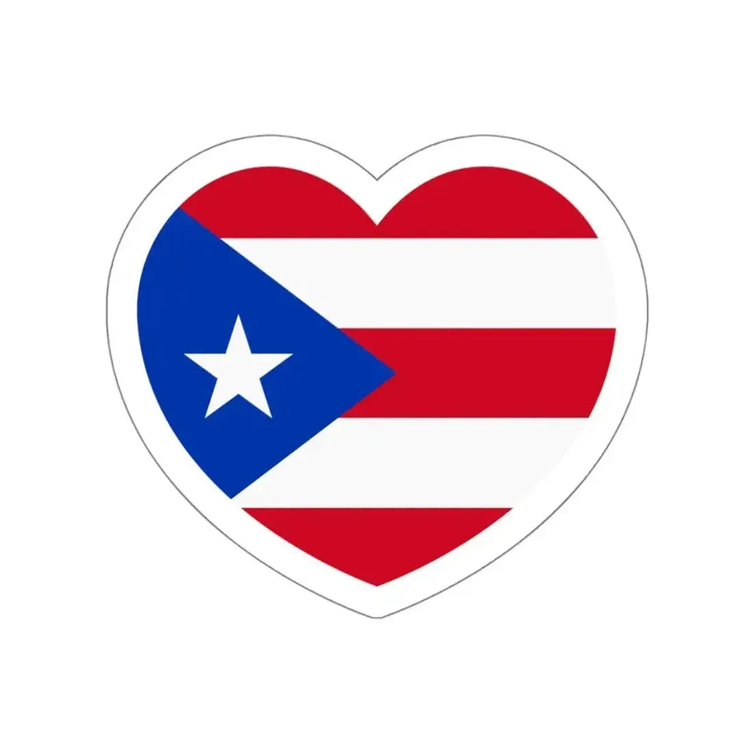Heart Flag of Puerto Rico 1952-1995 - STICKER Vinyl Die-Cut Decal - The Sticker Space