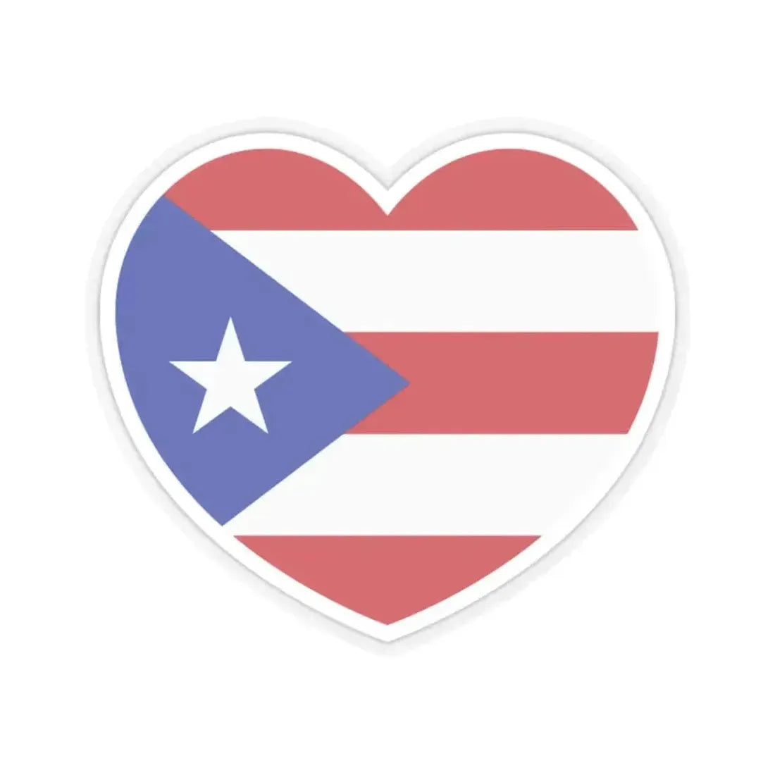 Heart Flag of Puerto Rico 1952-1995 - STICKER Vinyl Kiss-Cut Decal 2 Inch Transparent - The Sticker Space