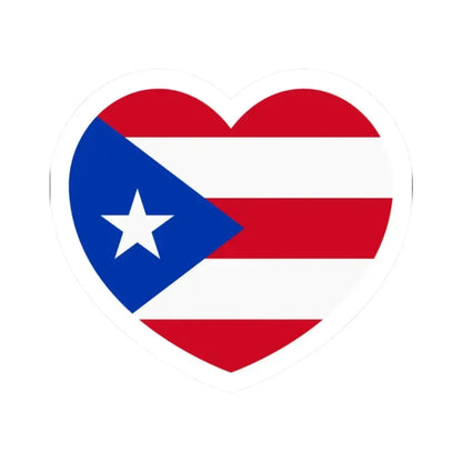 Heart Flag of Puerto Rico 1952-1995 - STICKER Vinyl Kiss-Cut Decal 2 Inch White - The Sticker Space