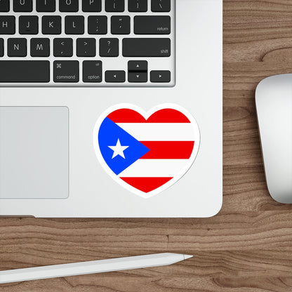 Heart Flag of Puerto Rico - STICKER Vinyl Die-Cut Decal-The Sticker Space