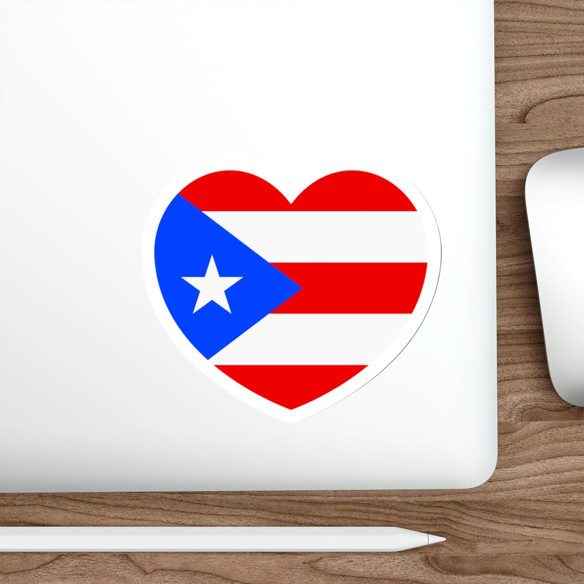 Heart Flag of Puerto Rico - STICKER Vinyl Die-Cut Decal-The Sticker Space