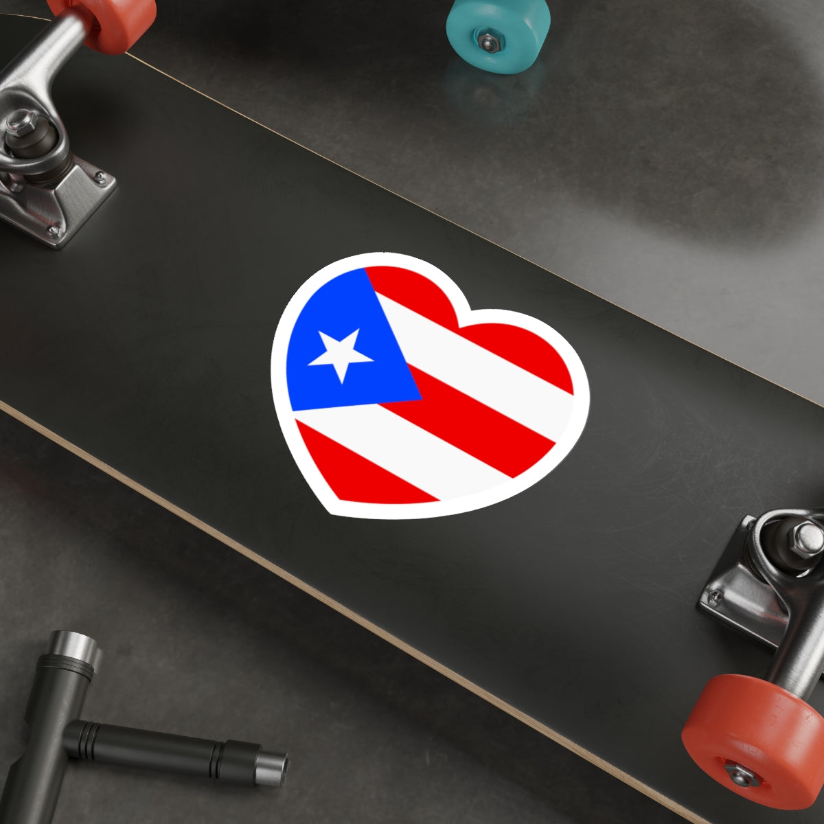 Heart Flag of Puerto Rico - STICKER Vinyl Die-Cut Decal-The Sticker Space