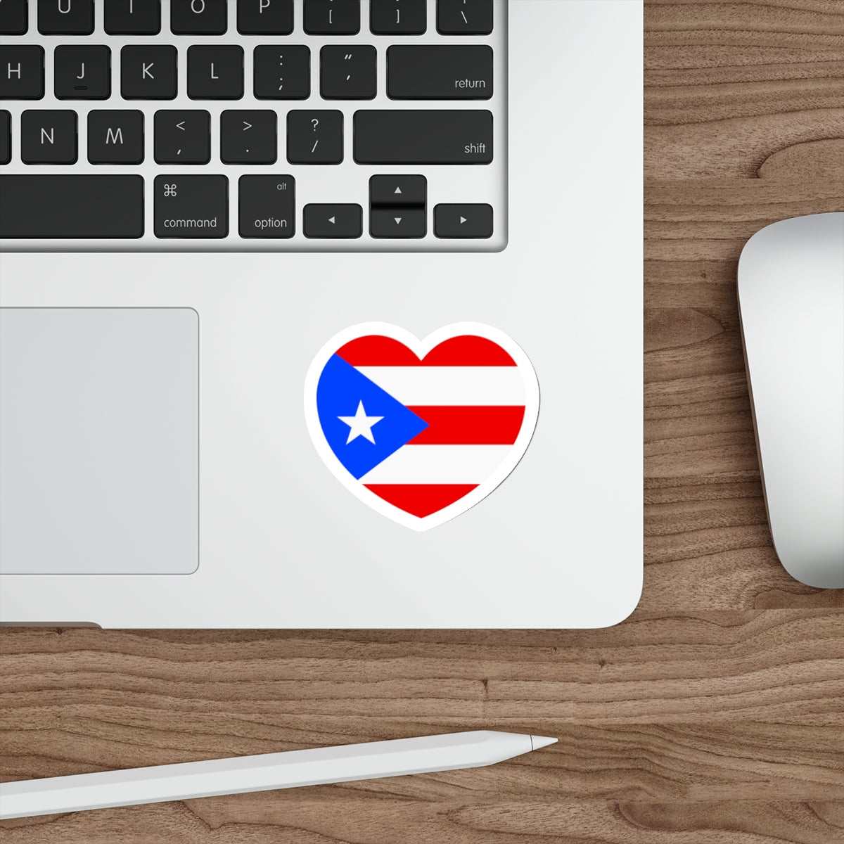 Heart Flag of Puerto Rico - STICKER Vinyl Die-Cut Decal-The Sticker Space