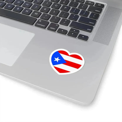 Heart Flag of Puerto Rico - STICKER Vinyl Kiss-Cut Decal - The Sticker Space