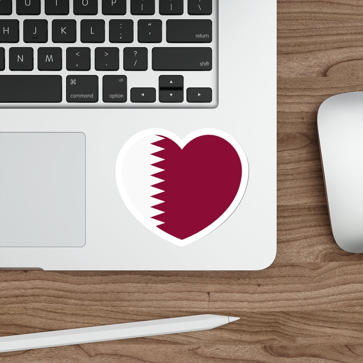 Heart Flag of Qatar - STICKER Vinyl Die-Cut Decal-The Sticker Space