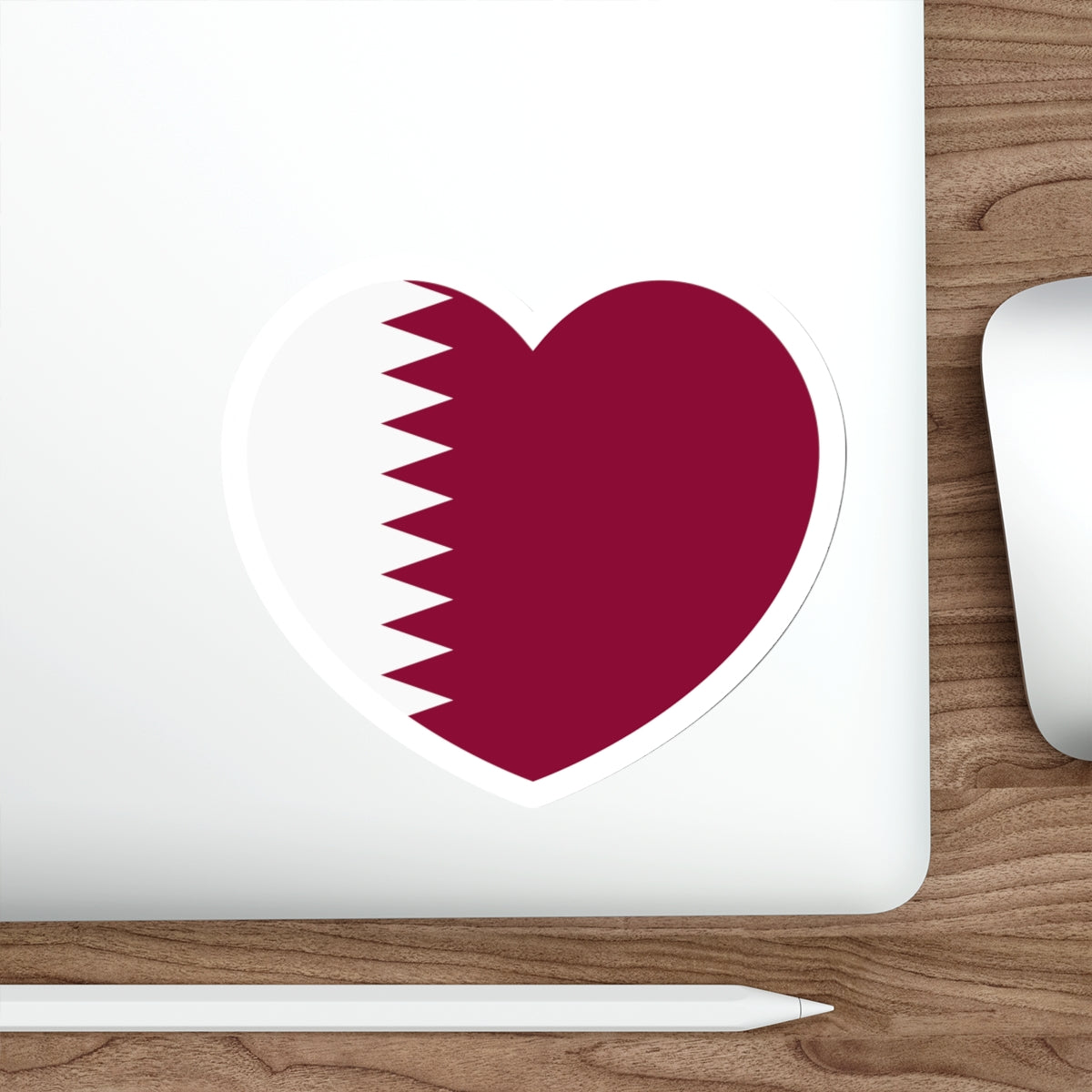 Heart Flag of Qatar - STICKER Vinyl Die-Cut Decal-The Sticker Space