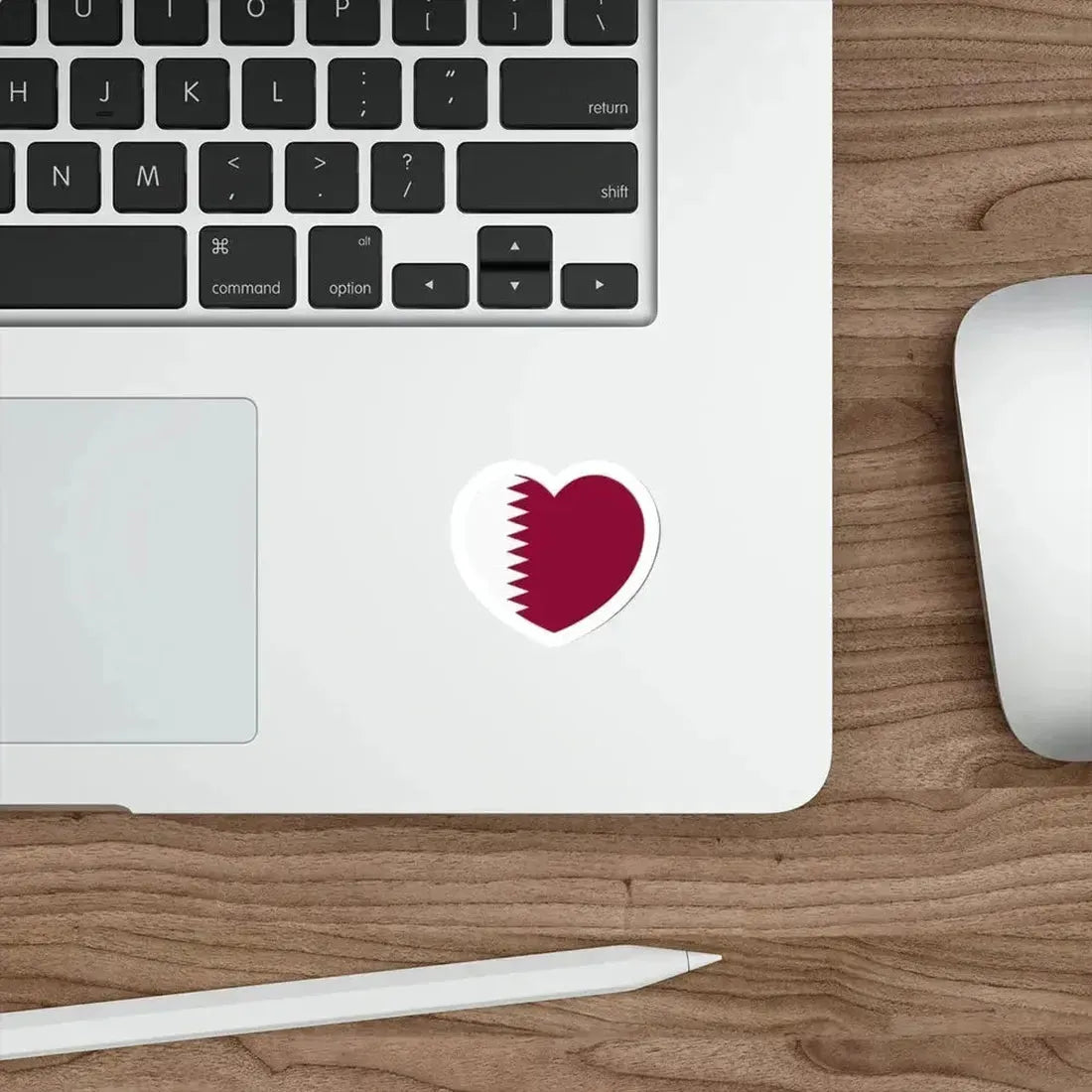 Heart Flag of Qatar - STICKER Vinyl Die-Cut Decal - The Sticker Space