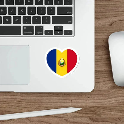 Heart Flag of Romania 1952-1965 - STICKER Vinyl Die-Cut Decal - The Sticker Space