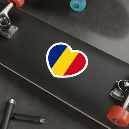 Heart Flag of Romania - STICKER Vinyl Die-Cut Decal-The Sticker Space