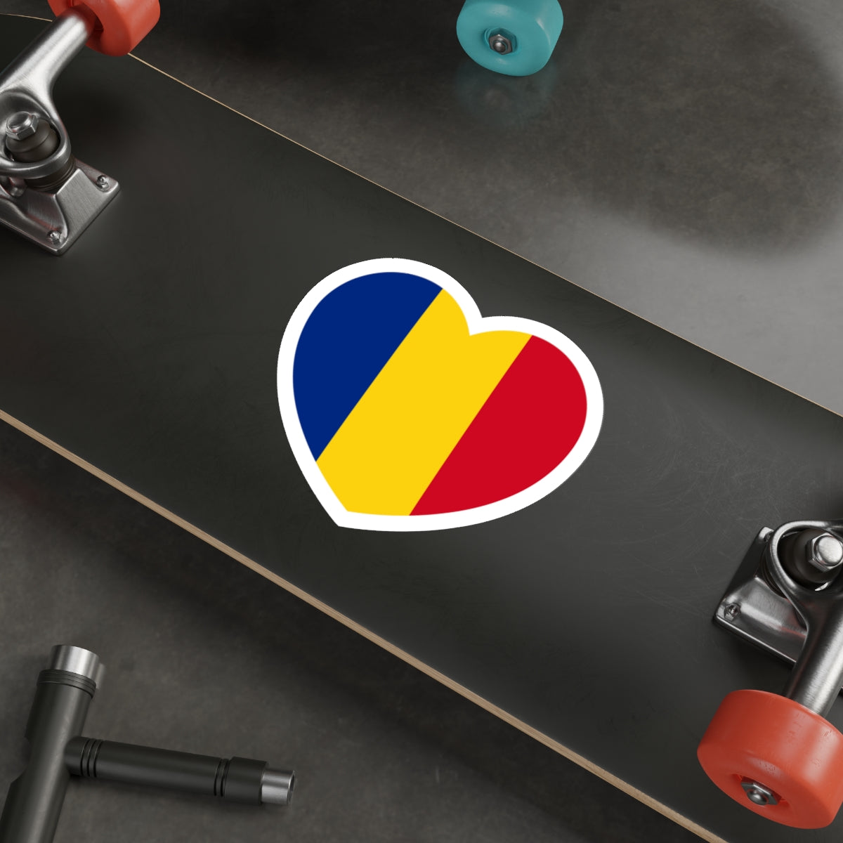 Heart Flag of Romania - STICKER Vinyl Die-Cut Decal-The Sticker Space