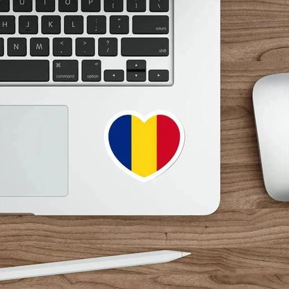 Heart Flag of Romania - STICKER Vinyl Die-Cut Decal - The Sticker Space