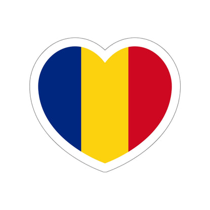 Heart Flag of Romania - STICKER Vinyl Die-Cut Decal-White-The Sticker Space