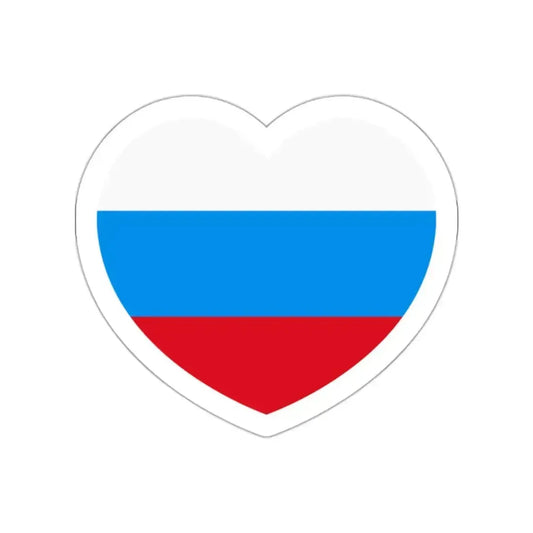 Heart Flag of Russia 1991-1993 - STICKER Vinyl Die-Cut Decal White Die-Cut 2 Inch - The Sticker Space