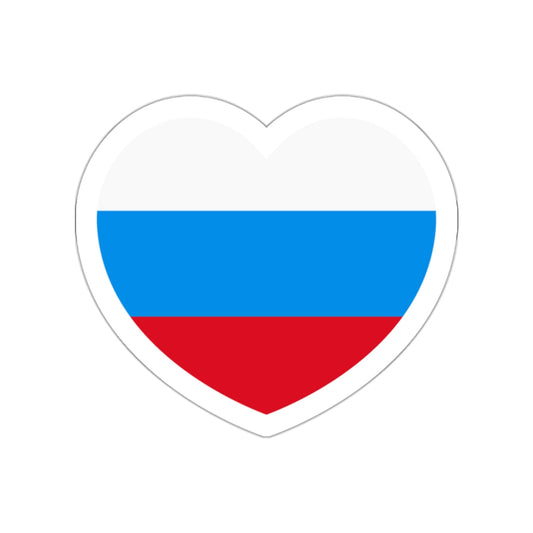 Heart Flag of Russia 1991-1993 - STICKER Vinyl Die-Cut Decal-White-The Sticker Space