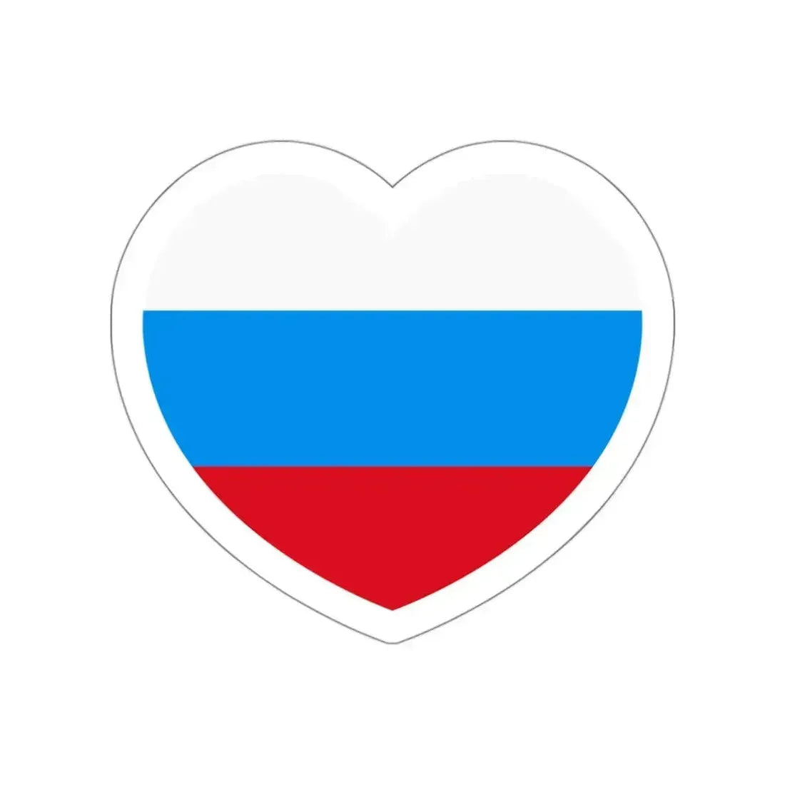 Heart Flag of Russia 1991-1993 - STICKER Vinyl Die-Cut Decal White Die-Cut 3 Inch - The Sticker Space