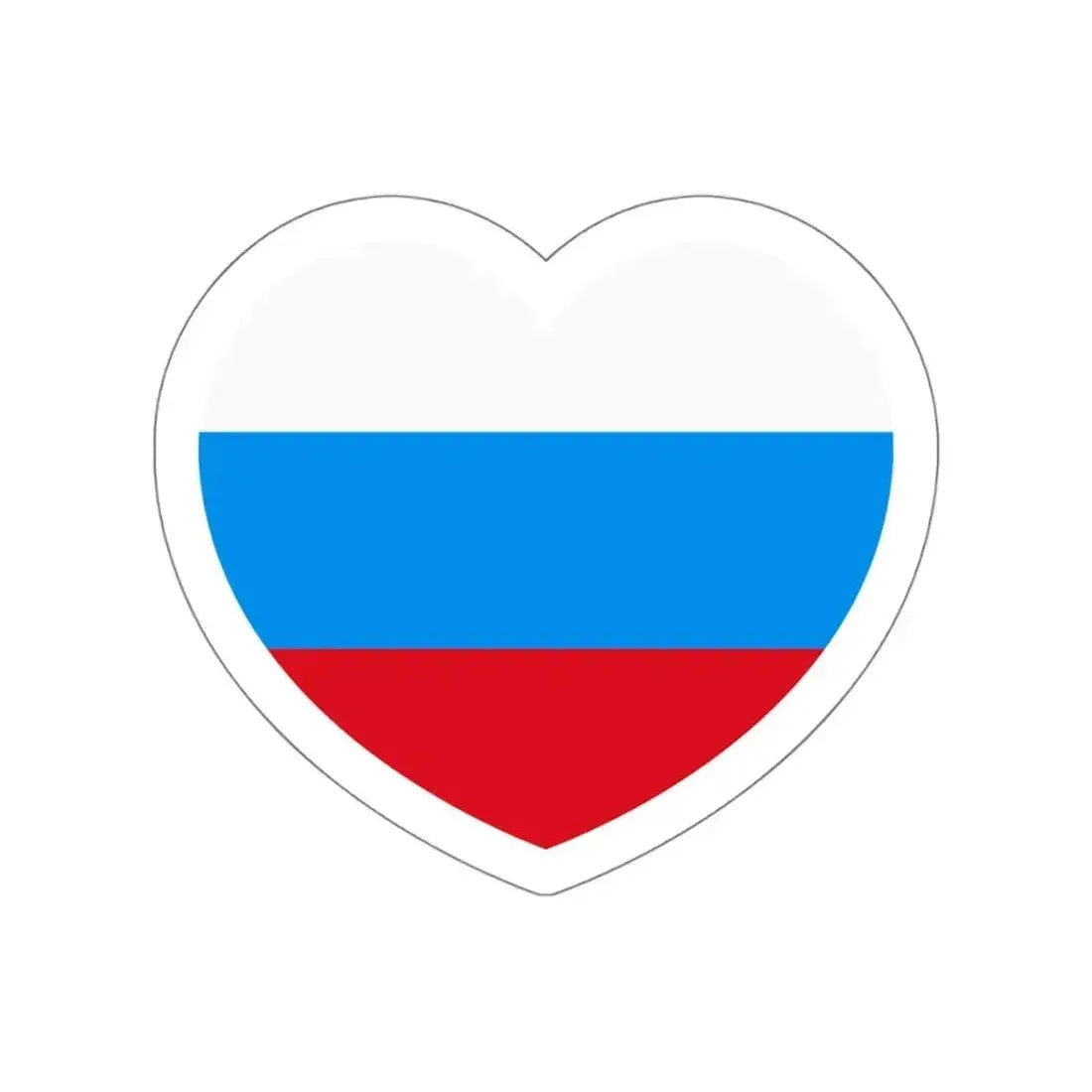 Heart Flag of Russia 1991-1993 - STICKER Vinyl Die-Cut Decal White Die-Cut 5 Inch - The Sticker Space