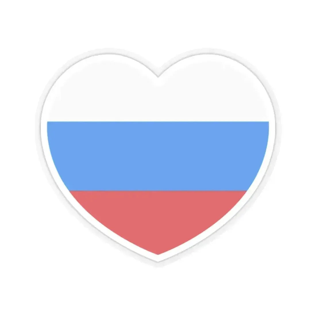Heart Flag of Russia 1991-1993 - STICKER Vinyl Kiss-Cut Decal 2 Inch Transparent - The Sticker Space