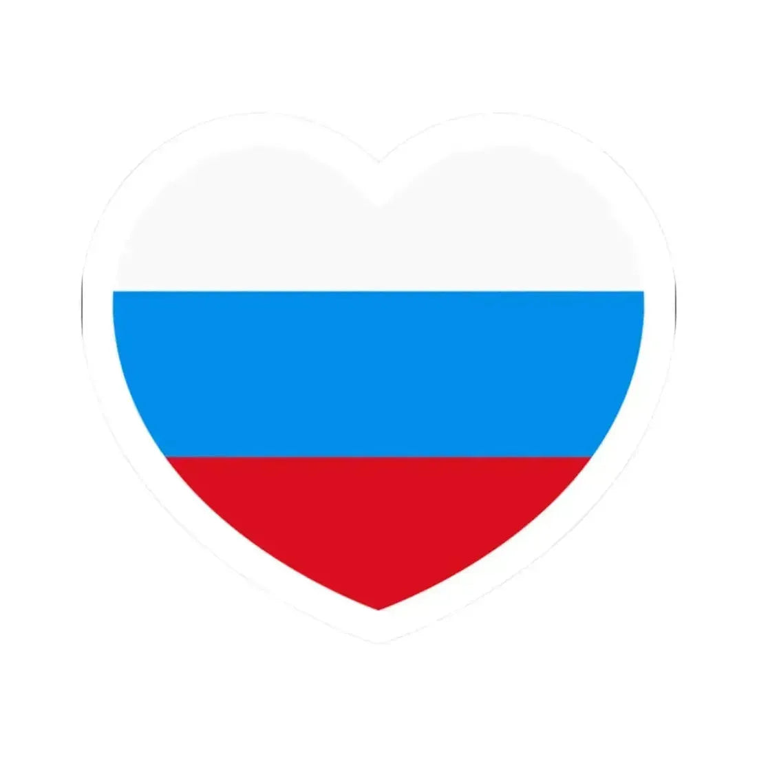 Heart Flag of Russia 1991-1993 - STICKER Vinyl Kiss-Cut Decal 2 Inch White - The Sticker Space