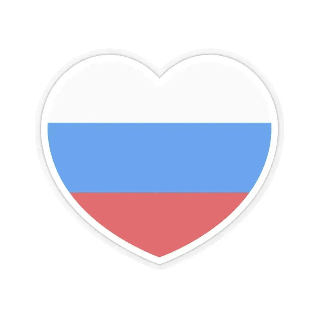 Heart Flag of Russia 1991-1993 - STICKER Vinyl Kiss-Cut Decal 3 Inch Transparent - The Sticker Space
