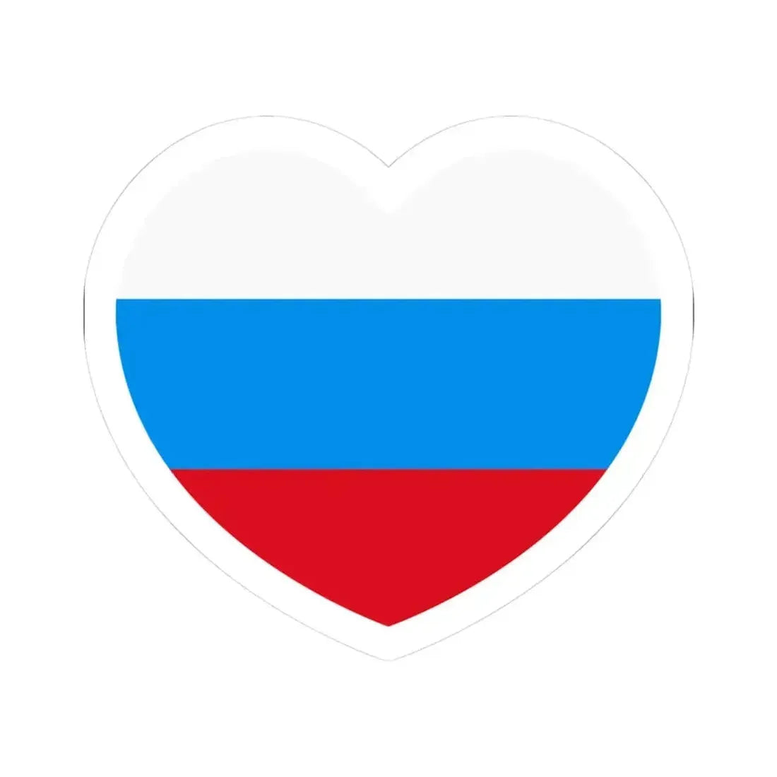 Heart Flag of Russia 1991-1993 - STICKER Vinyl Kiss-Cut Decal 3 Inch White - The Sticker Space