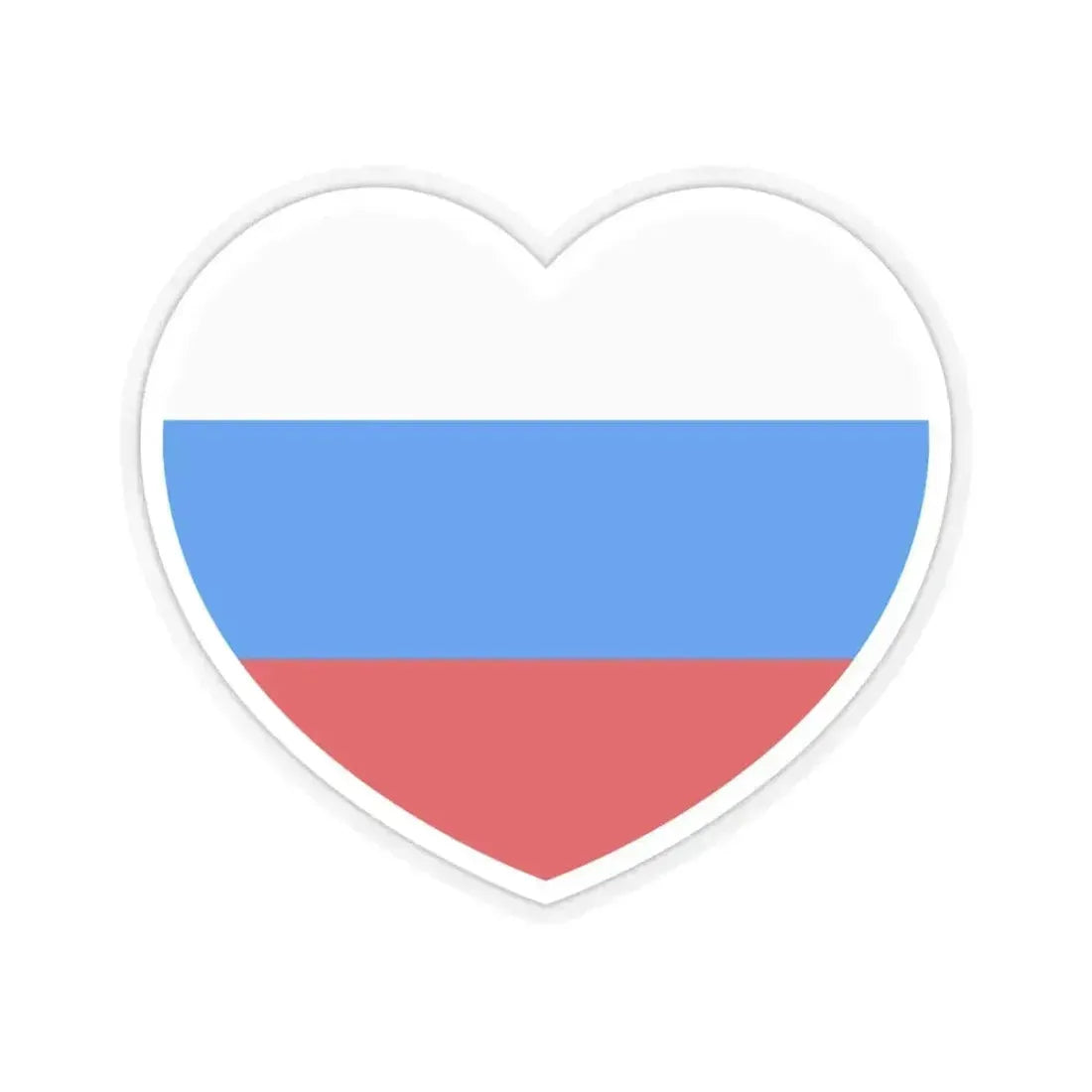 Heart Flag of Russia 1991-1993 - STICKER Vinyl Kiss-Cut Decal 4 Inch Transparent - The Sticker Space