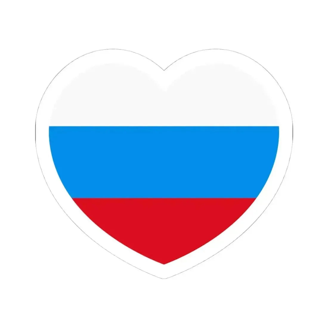 Heart Flag of Russia 1991-1993 - STICKER Vinyl Kiss-Cut Decal 4 Inch White - The Sticker Space