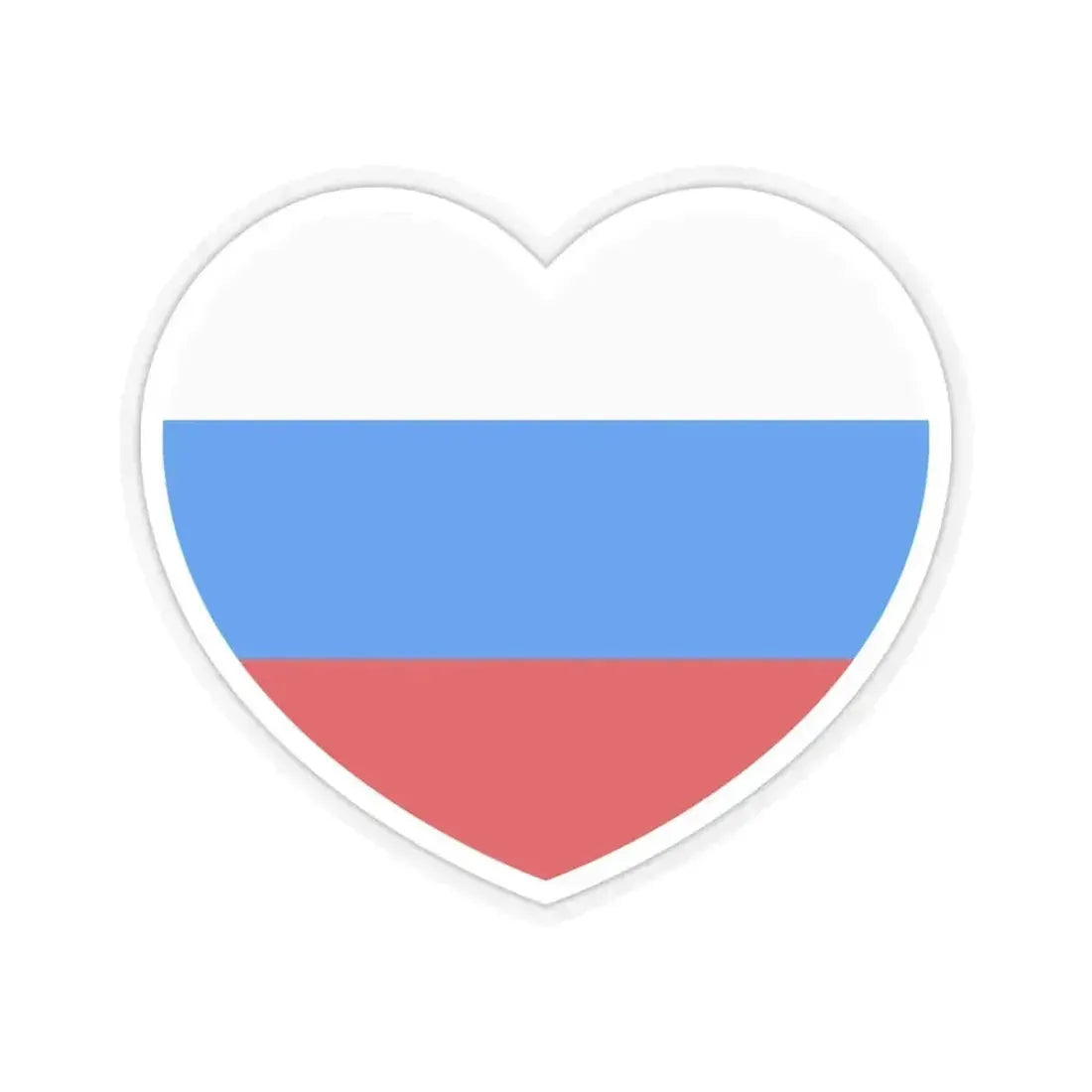 Heart Flag of Russia 1991-1993 - STICKER Vinyl Kiss-Cut Decal 6 Inch Transparent - The Sticker Space
