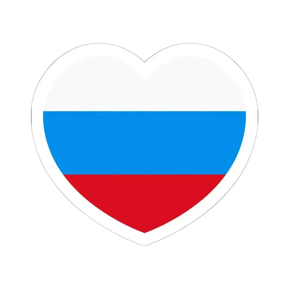 Heart Flag of Russia 1991-1993 - STICKER Vinyl Kiss-Cut Decal 6 Inch White - The Sticker Space