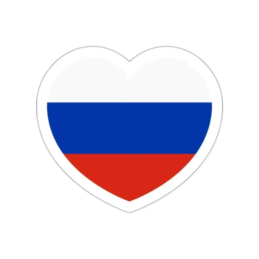 Heart Flag of Russia - STICKER Vinyl Die-Cut Decal White Die-Cut 2 Inch - The Sticker Space