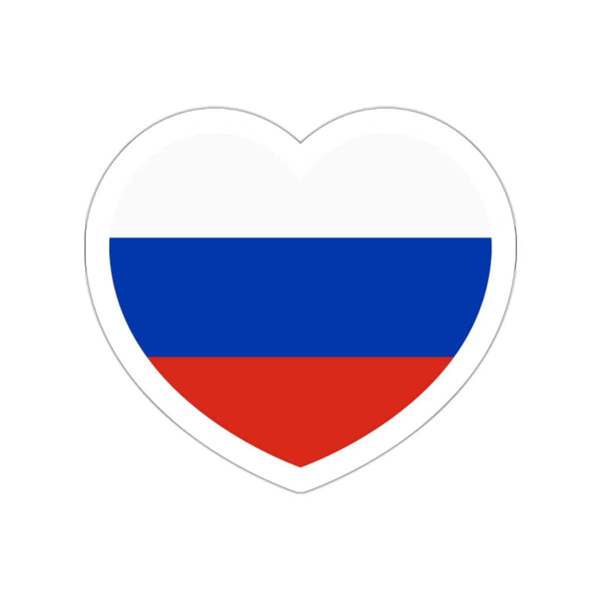 Heart Flag of Russia - STICKER Vinyl Die-Cut Decal-White-The Sticker Space