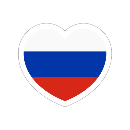 Heart Flag of Russia - STICKER Vinyl Die-Cut Decal-White-The Sticker Space