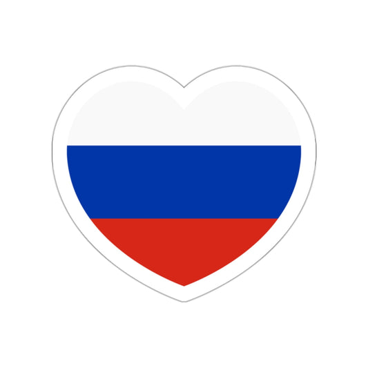 Heart Flag of Russia - STICKER Vinyl Die-Cut Decal-White-The Sticker Space