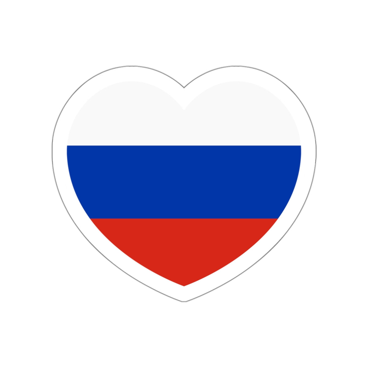 Heart Flag of Russia - STICKER Vinyl Die-Cut Decal-White-The Sticker Space