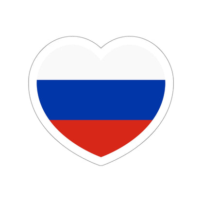 Heart Flag of Russia - STICKER Vinyl Die-Cut Decal-White-The Sticker Space