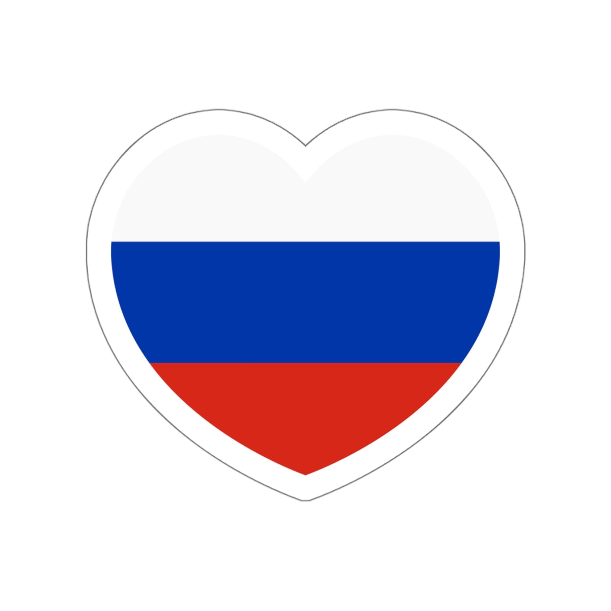 Heart Flag of Russia - STICKER Vinyl Die-Cut Decal-White-The Sticker Space