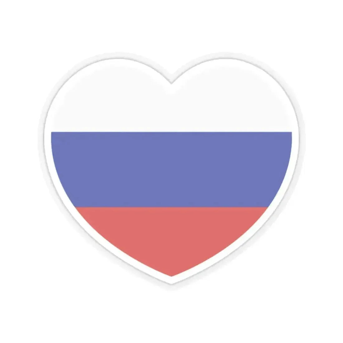 Heart Flag of Russia - STICKER Vinyl Kiss-Cut Decal 2 Inch Transparent - The Sticker Space