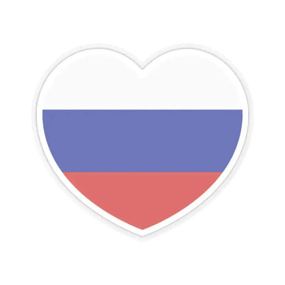 Heart Flag of Russia - STICKER Vinyl Kiss-Cut Decal 2 Inch Transparent - The Sticker Space
