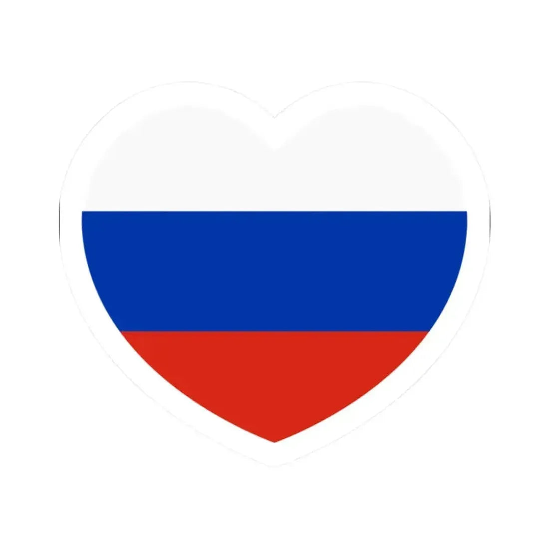 Heart Flag of Russia - STICKER Vinyl Kiss-Cut Decal 2 Inch White - The Sticker Space