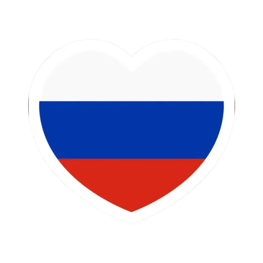 Heart Flag of Russia - STICKER Vinyl Kiss-Cut Decal 2 Inch White - The Sticker Space