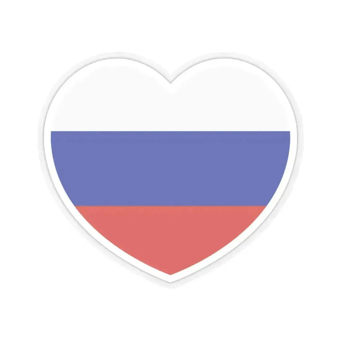 Heart Flag of Russia - STICKER Vinyl Kiss-Cut Decal 3 Inch Transparent - The Sticker Space