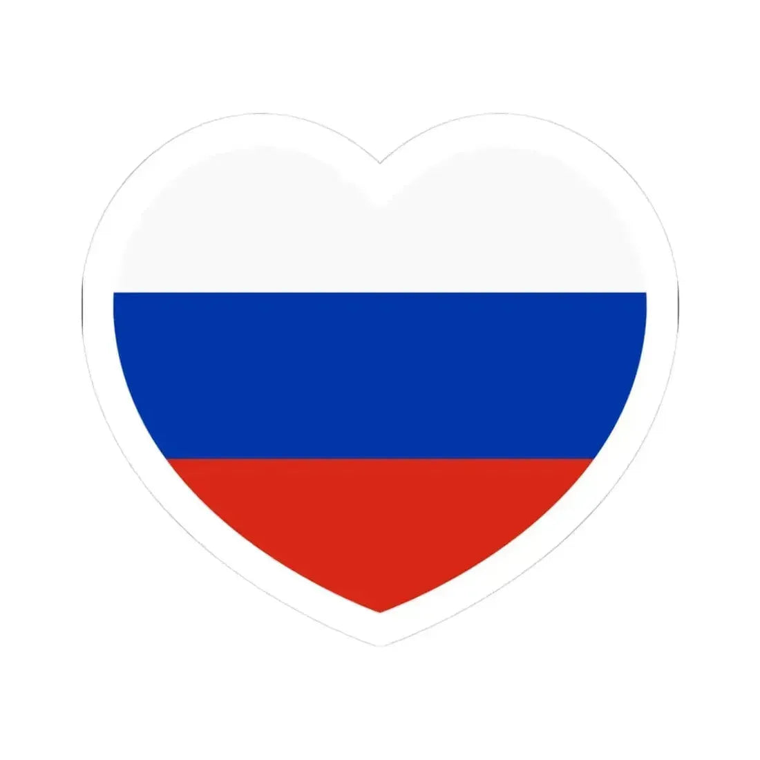 Heart Flag of Russia - STICKER Vinyl Kiss-Cut Decal 3 Inch White - The Sticker Space