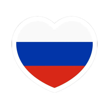 Heart Flag of Russia - STICKER Vinyl Kiss-Cut Decal 3 Inch White - The Sticker Space
