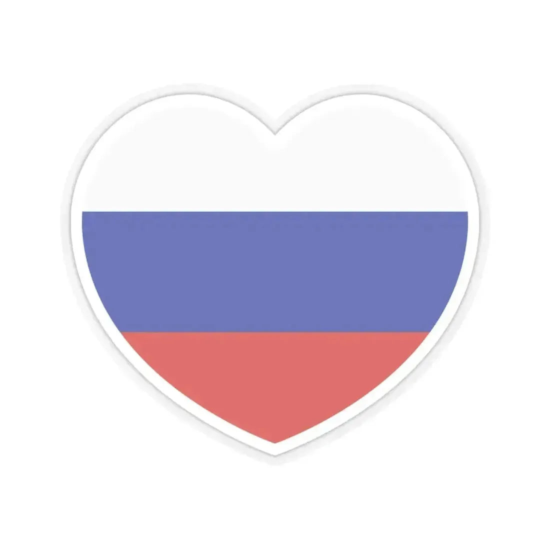 Heart Flag of Russia - STICKER Vinyl Kiss-Cut Decal 4 Inch Transparent - The Sticker Space