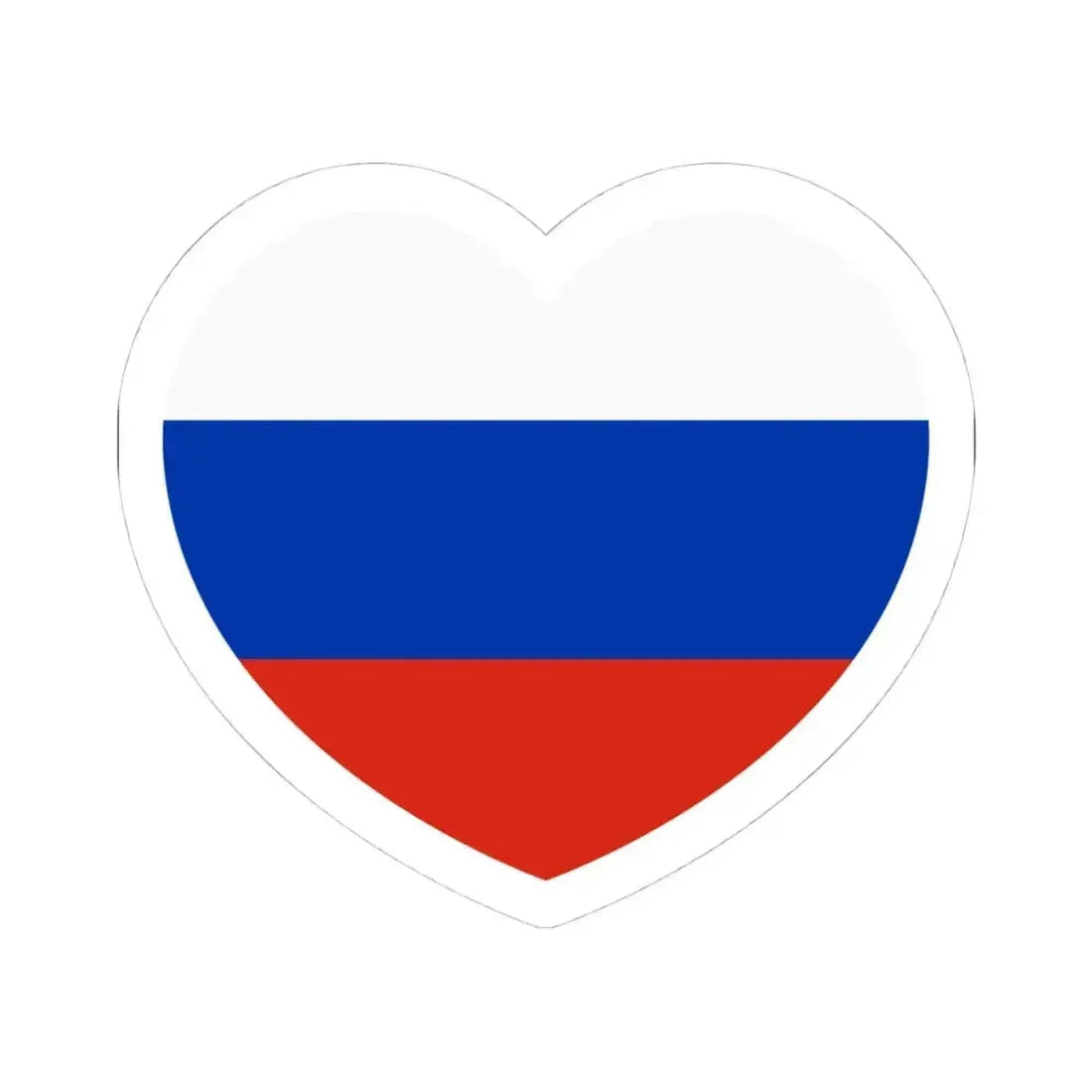 Heart Flag of Russia - STICKER Vinyl Kiss-Cut Decal 4 Inch White - The Sticker Space