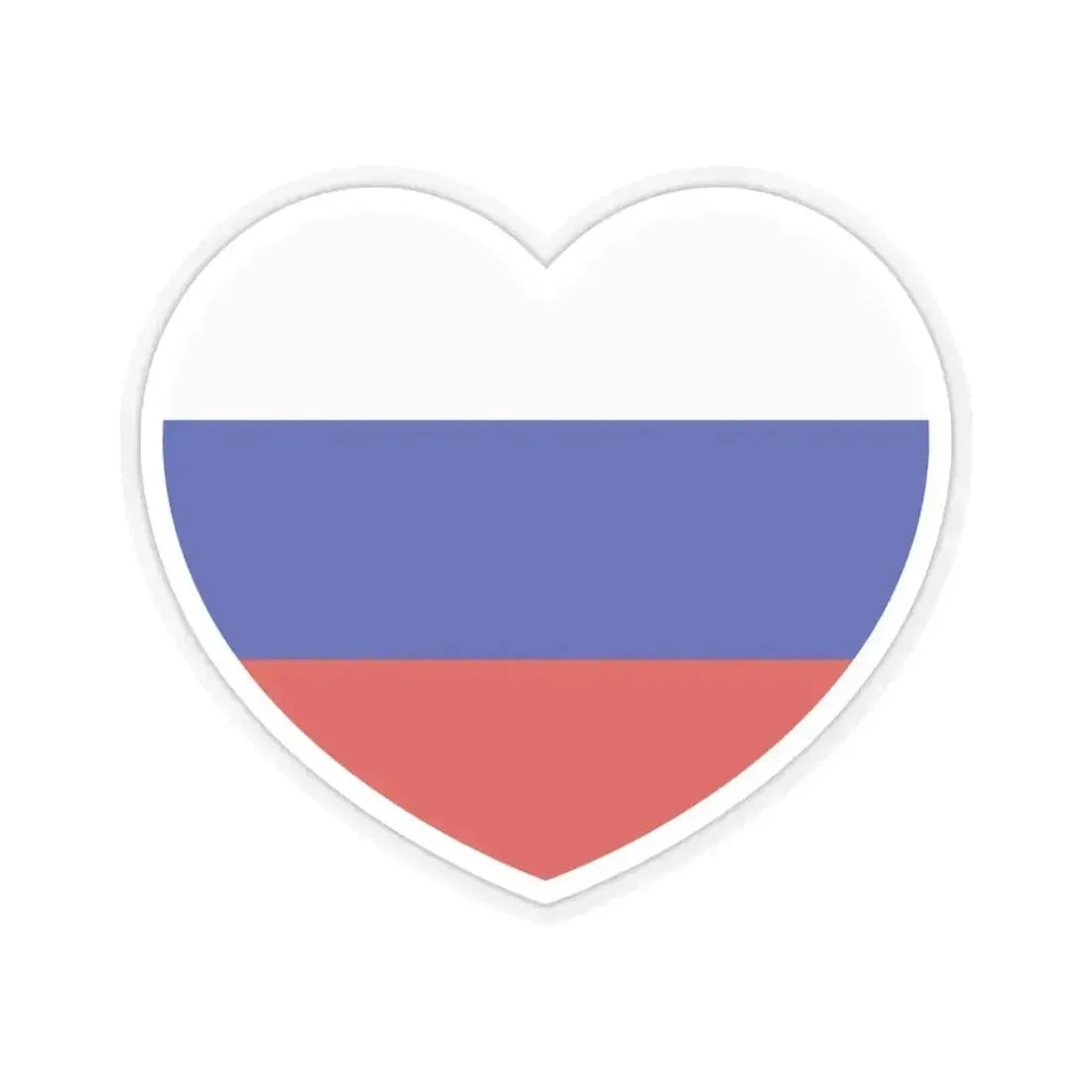 Heart Flag of Russia - STICKER Vinyl Kiss-Cut Decal 6 Inch Transparent - The Sticker Space