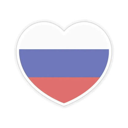 Heart Flag of Russia - STICKER Vinyl Kiss-Cut Decal 6 Inch Transparent - The Sticker Space