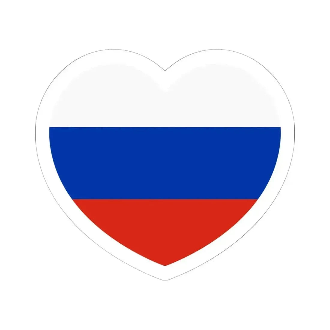 Heart Flag of Russia - STICKER Vinyl Kiss-Cut Decal 6 Inch White - The Sticker Space
