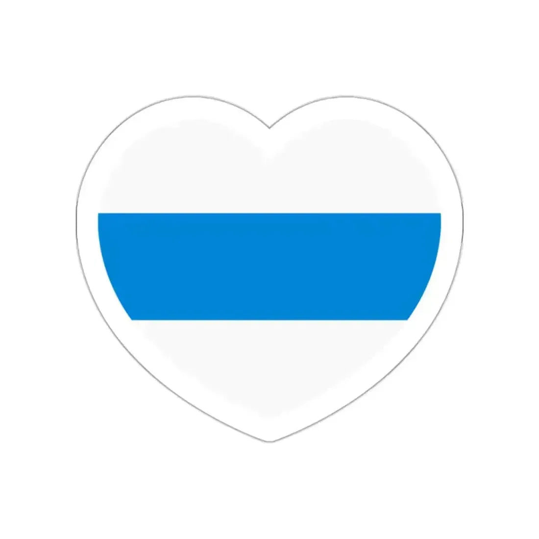 Heart Flag of Russia White-blue-white - STICKER Vinyl Die-Cut Decal White Die-Cut 2 Inch - The Sticker Space